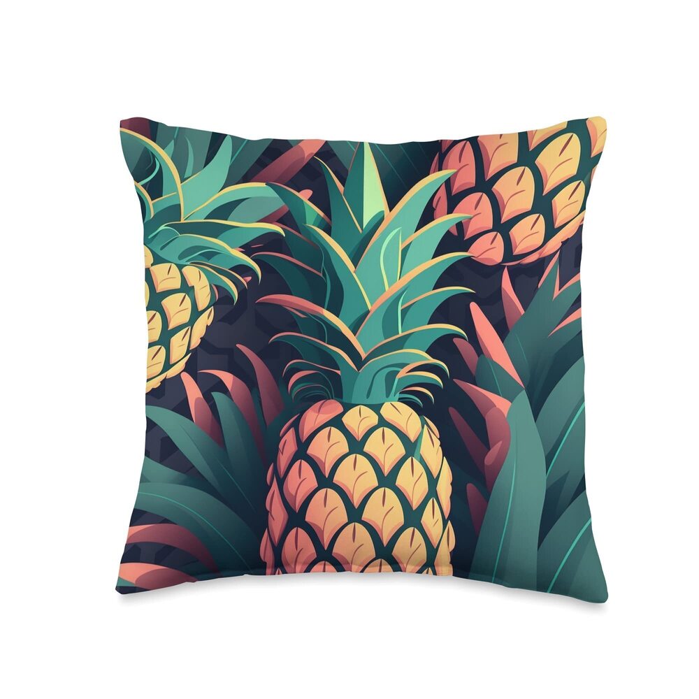 8026 Pineapple Pattern Cool Pinnaple Throw Pillow